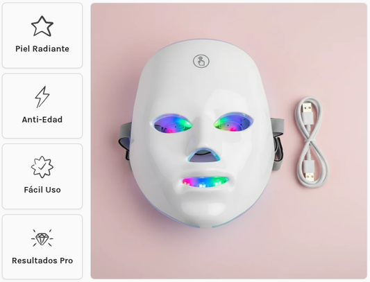 Máscara LED Facial 7 Colores – Tratamiento Profesional en Casa