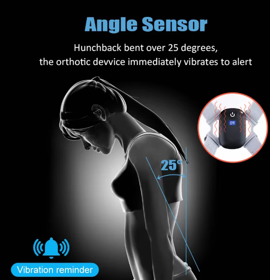 Corrector Inteligente de Postura con Vibración – Sensor Inteligente para Espalda y Hombros