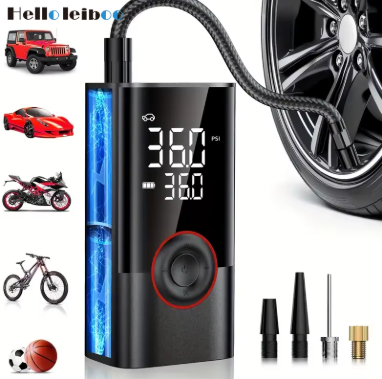 Inflador Inteligente Portátil 150 PSI – Compresor Digital para Coche, Moto y Bicicleta