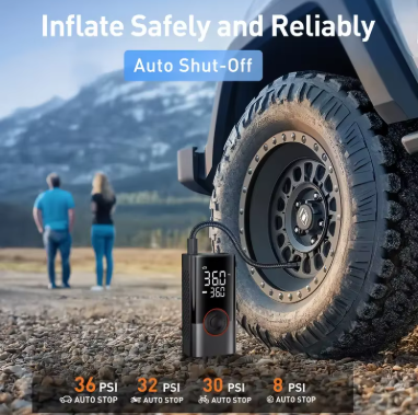 Inflador Inteligente Portátil 150 PSI – Compresor Digital para Coche, Moto y Bicicleta