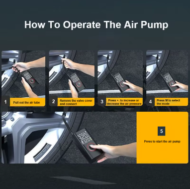 Inflador Inteligente Portátil 150 PSI – Compresor Digital para Coche, Moto y Bicicleta
